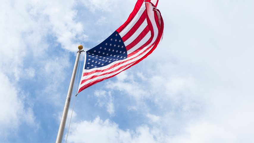 USA's flag i himmelen 